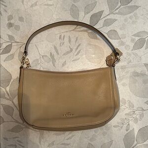 Coach Beige Leather Shoulder Bag